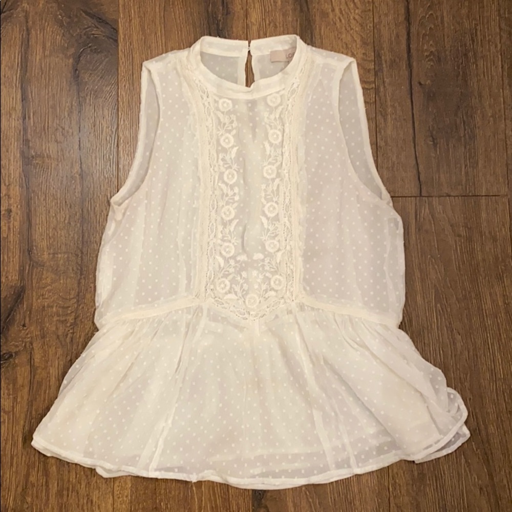 LOFT Romantic peplum blouse.